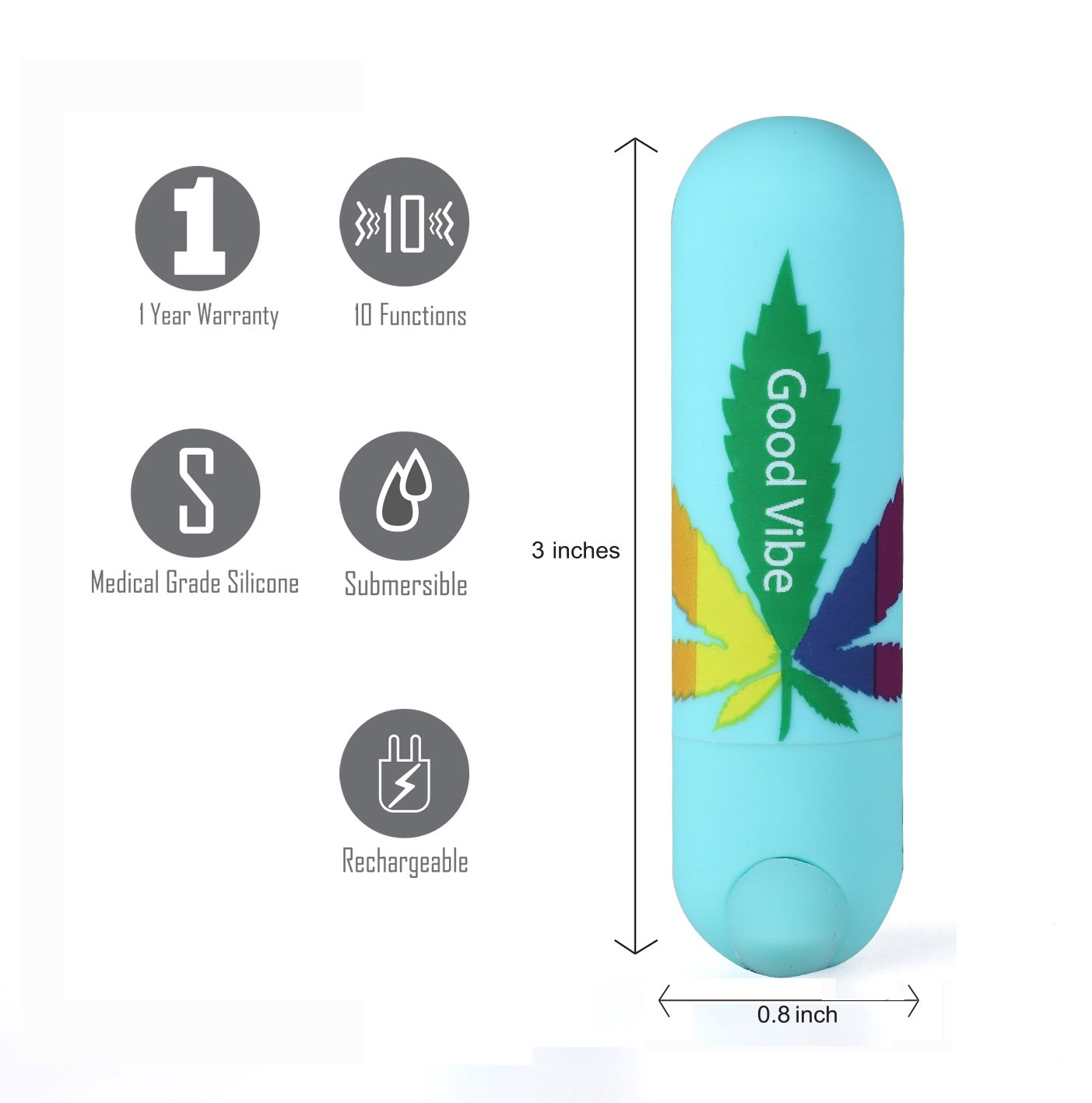 Maia Jessi 420 Teal 7.6 Cm Usb Rechargeable Bullet