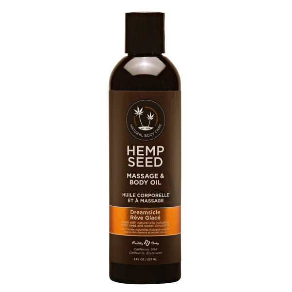 Hemp Seed Massage & Body Oil Dreamsicle (Tangerine & Plum) Scented 237 Ml Bottle