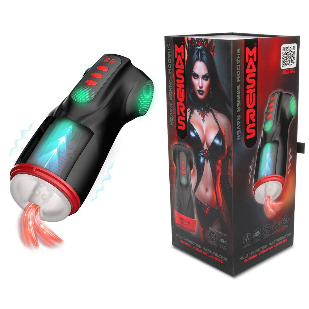 Masturs Raven Usb Rechargeable Vibrating And Sucking Auto Stroker With Augmented Reality