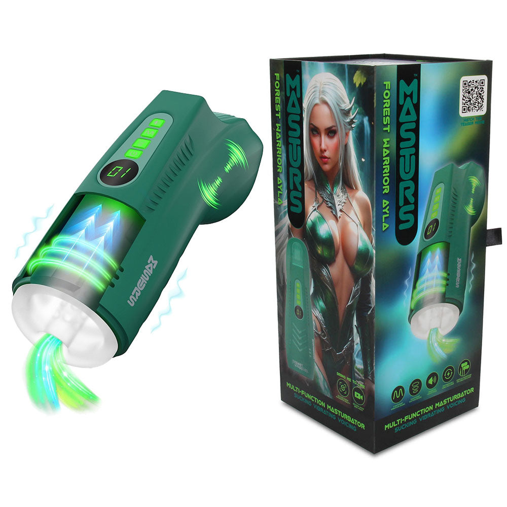 Masturs Ayla Usb Rechargeable Sucking, Vibrating & Talking Auto Stroker With Augmented Reality