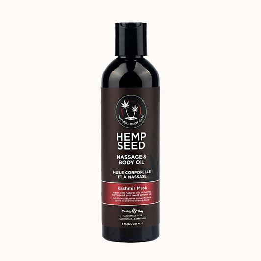 Hemp Seed Massage & Body Oil Kashmir Musk (Brandy, Magnolia & Vanilla Musk) Scented 237 Ml
