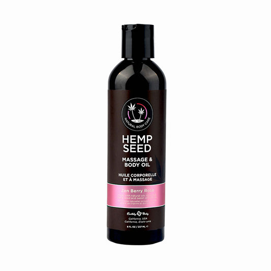 Hemp Seed Massage & Body Oil Zen Berry Rose (Blackberry, Yellow Rose & Amber) Scented 237 Ml