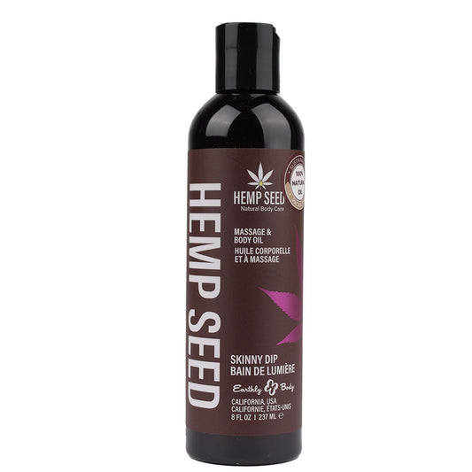 Hemp Seed Massage & Body Oil Skinny Dip (Vanilla & Fairy Floss) Scented 237 Ml Bottle