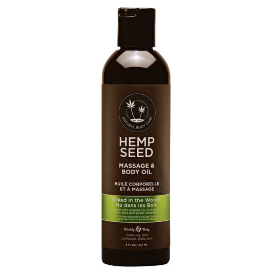 Hemp Seed Massage & Body Oil Naked In The Woods (White Tea & Ginger) Scented 237 Ml Bottle