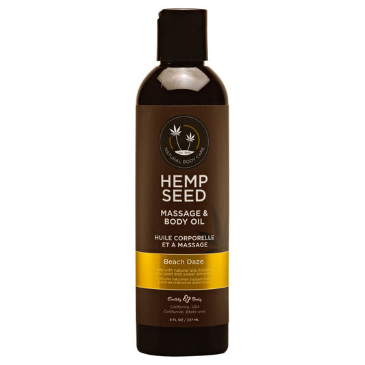 Hemp Seed Massage & Body Oil Beach Daze (Coconut & Pineapple) Scented 237 Ml Bottle