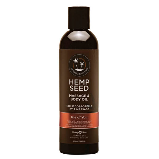 Hemp Seed Massage & Body Oil Coconut Water, Citrus & Vanilla (Isle Of You) Scented 237 Ml Bottle