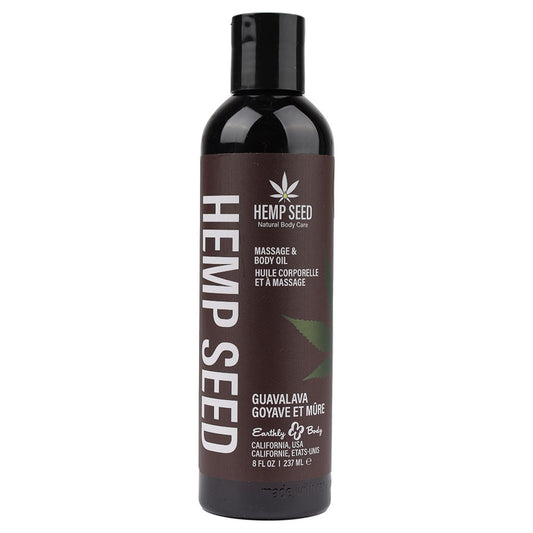 Hemp Seed Massage & Body Oil Guavalava (Guava & Blackberry) Scented 237 Ml Bottle