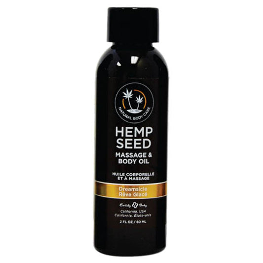 Hemp Seed Massage & Body Oil Dreamsicle (Tangerine & Plum) Scented 59 Ml Bottle