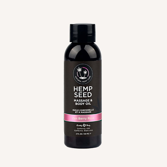 Hemp Seed Massage & Body Oil Zen Berry Rose (Blackberry, Yellow Rose & Amber) Scented 59 Ml