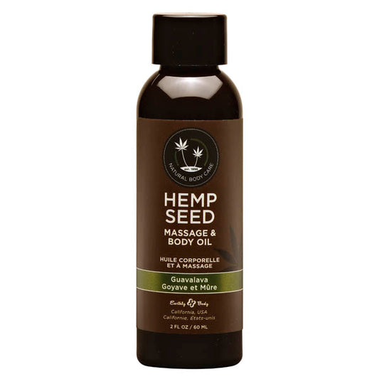 Hemp Seed Massage & Body Oil Guavalava (Guava & Blackberry) Scented 59 Ml Bottle