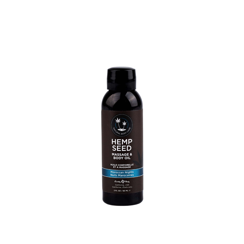Hemp Seed Massage & Body Oil Moroccan Nights (Earthy & Spicy Sensual) Scented 59 Ml Bottle