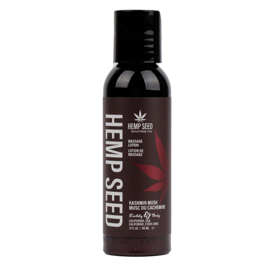 Hemp Seed Massage Lotion Kashmir Musk (Brandy, Jasmine, Cedarwood Musk) Scented 59 Ml Bottle