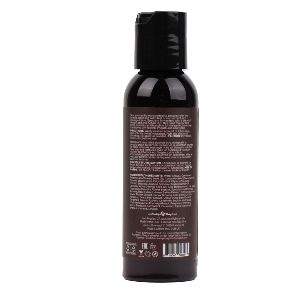 Hemp Seed Massage Lotion Kashmir Musk (Brandy, Jasmine, Cedarwood Musk) Scented 59 Ml Bottle