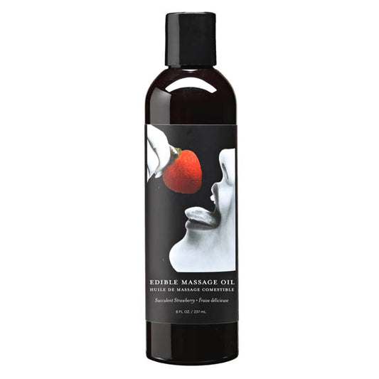Edible Massage Oil Succulent Strawberry Flavoured 237 Ml Bottle