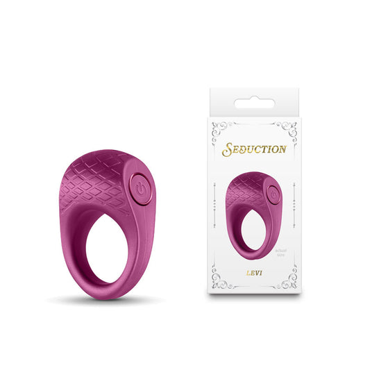 Seduction Levi Metallic Burgundy Metallic Burgundy Usb Rechargeable Vibrating Cock Ring