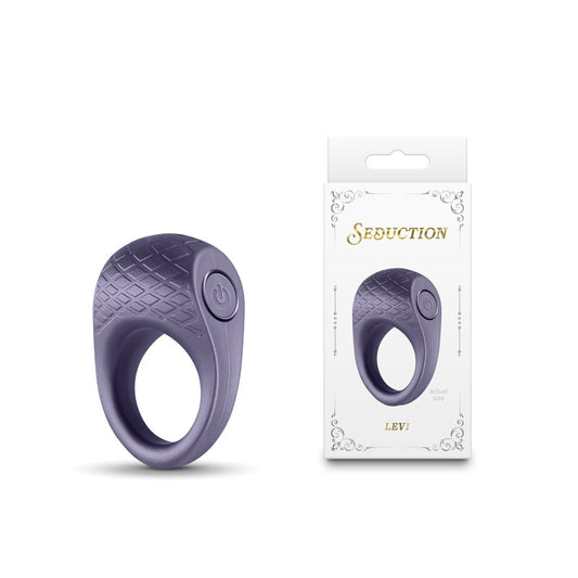 Seduction Levi Metallic Grey Metallic Grey Usb Rechargeable Vibrating Cock Ring