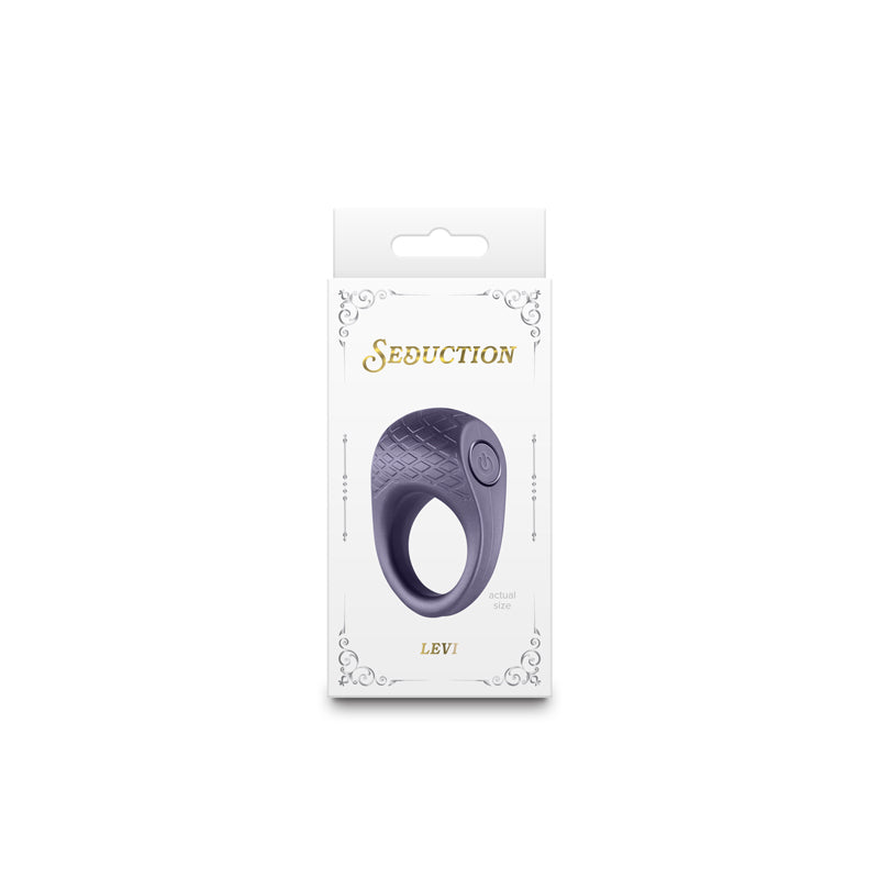 Seduction Levi Metallic Grey Metallic Grey Usb Rechargeable Vibrating Cock Ring