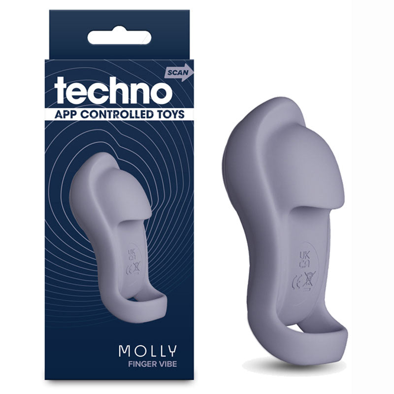 Techno Molly Grey Usb Rechargeable Finger Stimulator With App Control