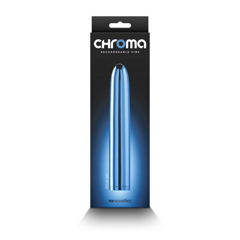 Chroma Blue Metallic Blue 17 Cm Usb Rechargeable Vibrator