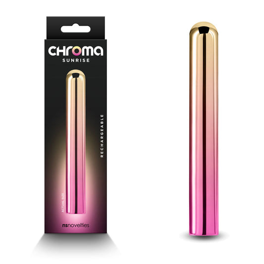 Chroma Sunrise Large Metallic Pink/Gold 13.8 Cm Usb Rechargeable Vibrator