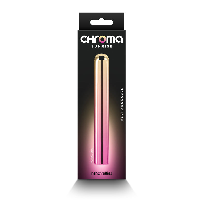 Chroma Sunrise Large Metallic Pink/Gold 13.8 Cm Usb Rechargeable Vibrator
