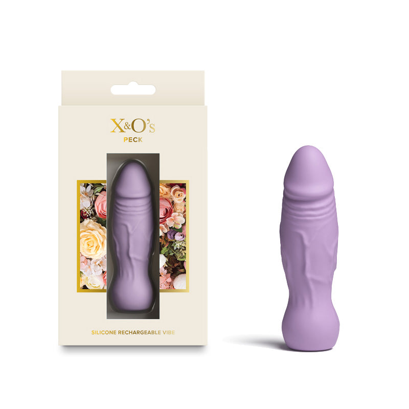 X & O's Peck Lavender 9.9 Cm Usb Rechargeable Bullet