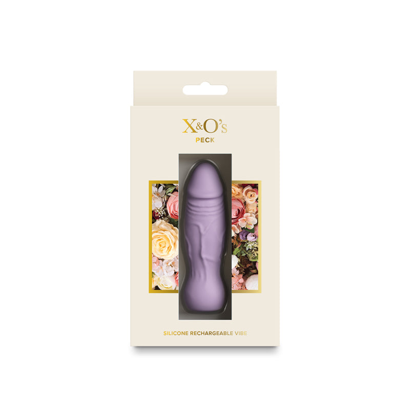 X & O's Peck Lavender 9.9 Cm Usb Rechargeable Bullet
