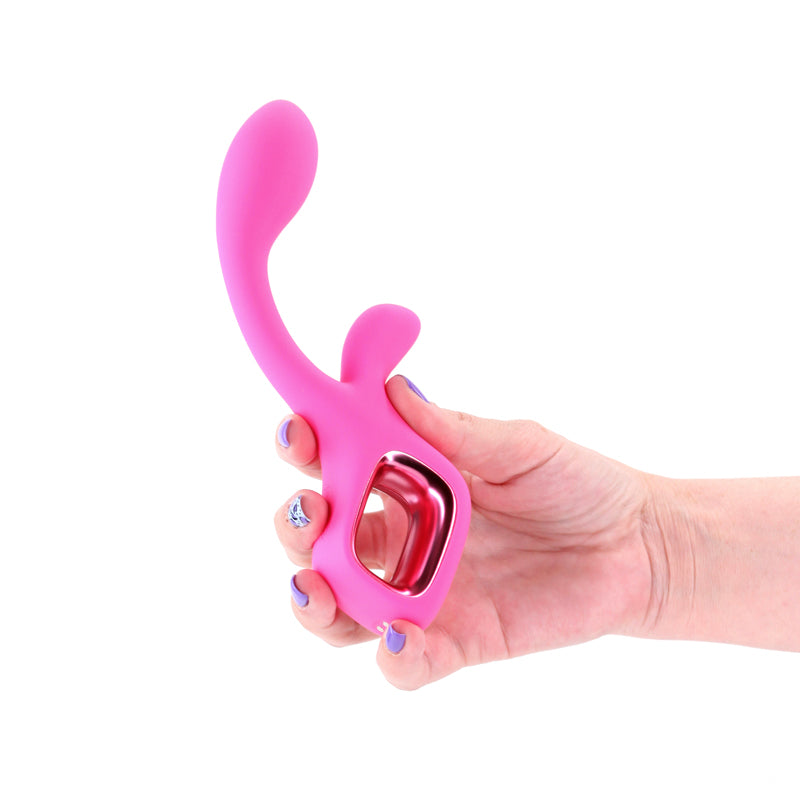 Pretty In Pink Velvet Pink Pink 18.7 Cm Usb Rechargeable Rabbit Vibrator