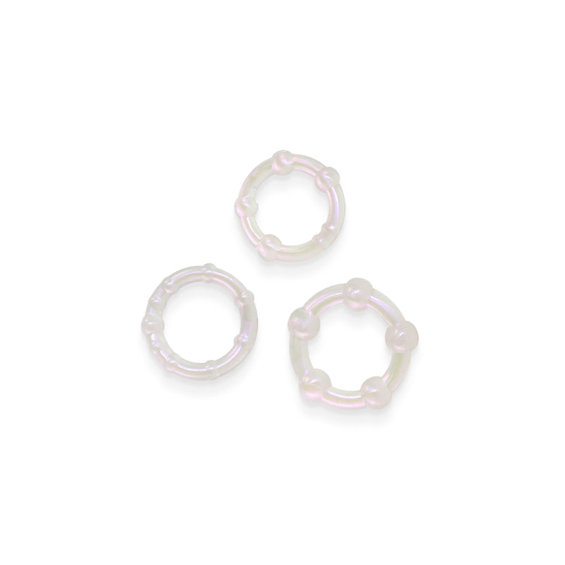Fantasia Intensity Rings Pearl Pearlescent Beaded Cock Rings Set Of 3 Sizes