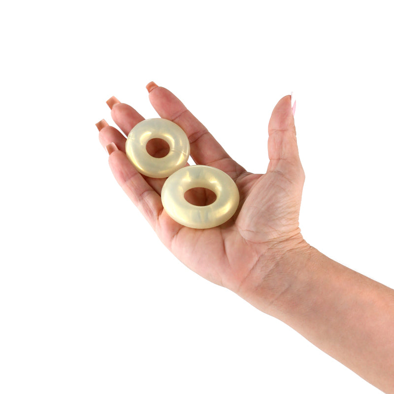 Fantasia Double Stack Amber Amber Cock Rings Set Of 2 Sizes