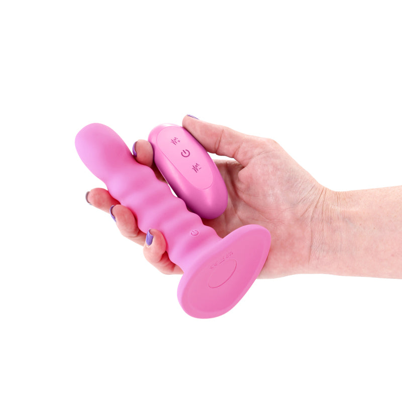 Colours Ribbed 5'' Vibrating Dildo Pink Pink 14.5 Cm Usb Rechargeable Vibrating Dildo With Wireless Remote