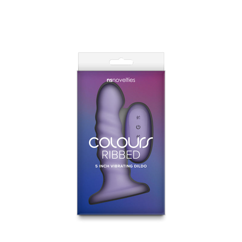 Colours Ribbed 5'' Vibrating Dildo Purple Purple 14.5 Cm Usb Rechargeable Vibrating Dildo With Wireless Remote