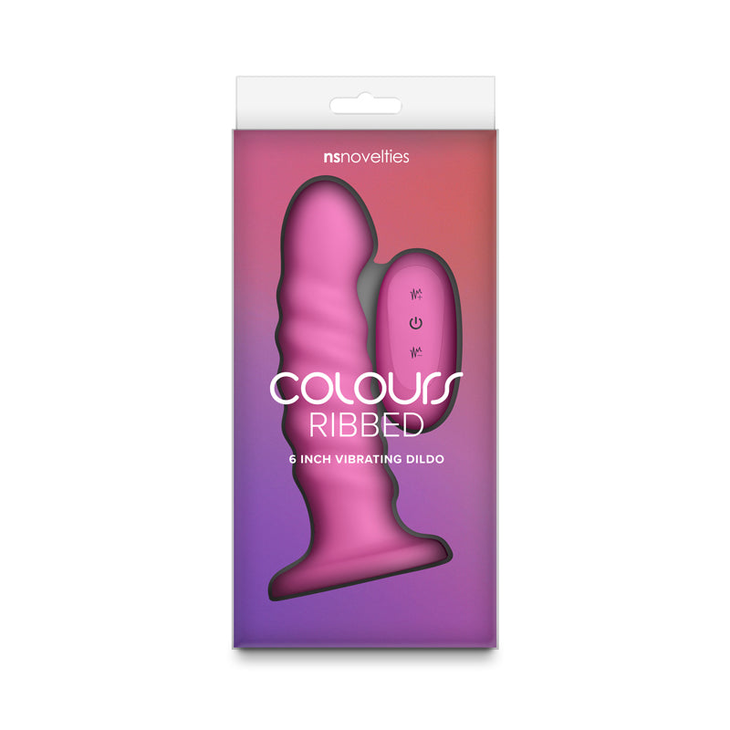 Colours Ribbed 6'' Vibrating Dildo Pink Pink 16.5 Cm Usb Rechargeable Vibrating Dildo With Wireless Remote