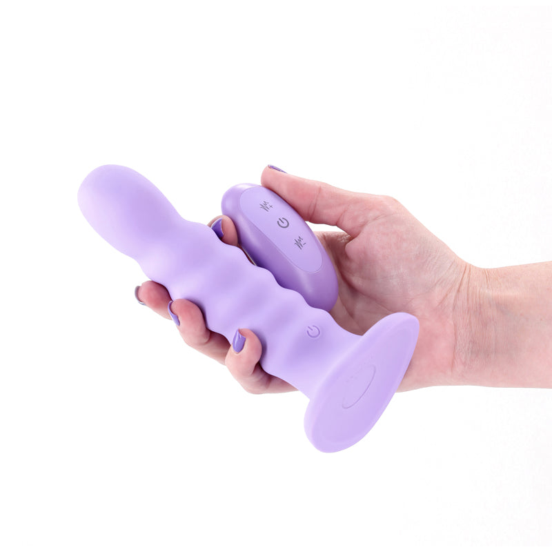 Colours Ribbed 6'' Vibrating Dildo Purple Purple 16.5 Cm Usb Rechargeable Vibrating Dildo With Wireless Remote