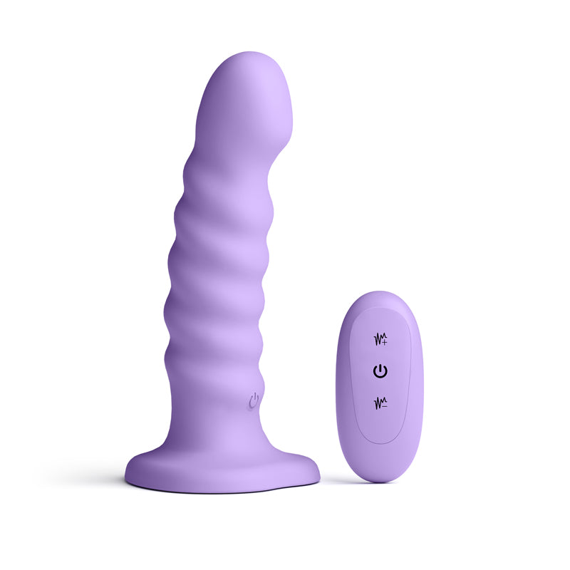 Colours Ribbed 6'' Vibrating Dildo Purple Purple 16.5 Cm Usb Rechargeable Vibrating Dildo With Wireless Remote