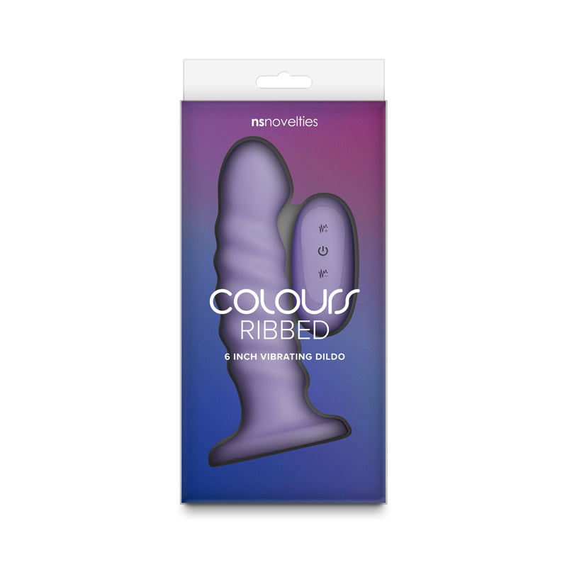Colours Ribbed 6'' Vibrating Dildo Purple Purple 16.5 Cm Usb Rechargeable Vibrating Dildo With Wireless Remote