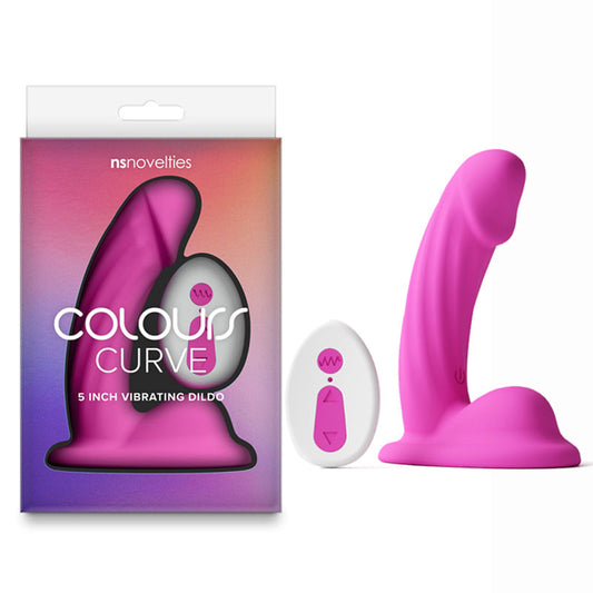 Colours Curve Vibrating 5'' Dildo Pink Pink 12.6 Cm Usb Rechargeable Vibrating Dildo With Wireless Remote