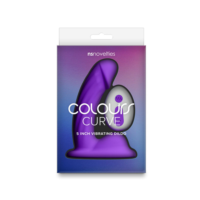 Colours Curve Vibrating 5'' Dildo Purple Purple 12.6 Cm Usb Rechargeable Vibrating Dildo With Wireless Remote