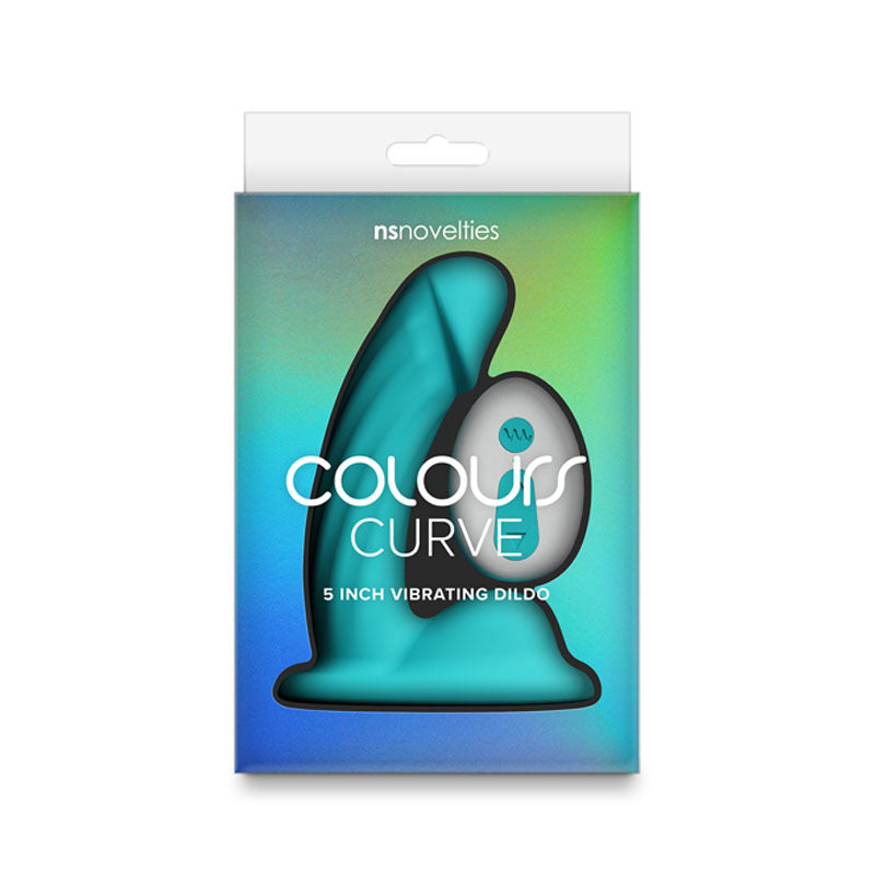 Colours Curve Vibrating 5'' Dildo Teal Teal 12.6 Cm Usb Rechargeable Vibrating Dildo With Wireless Remote
