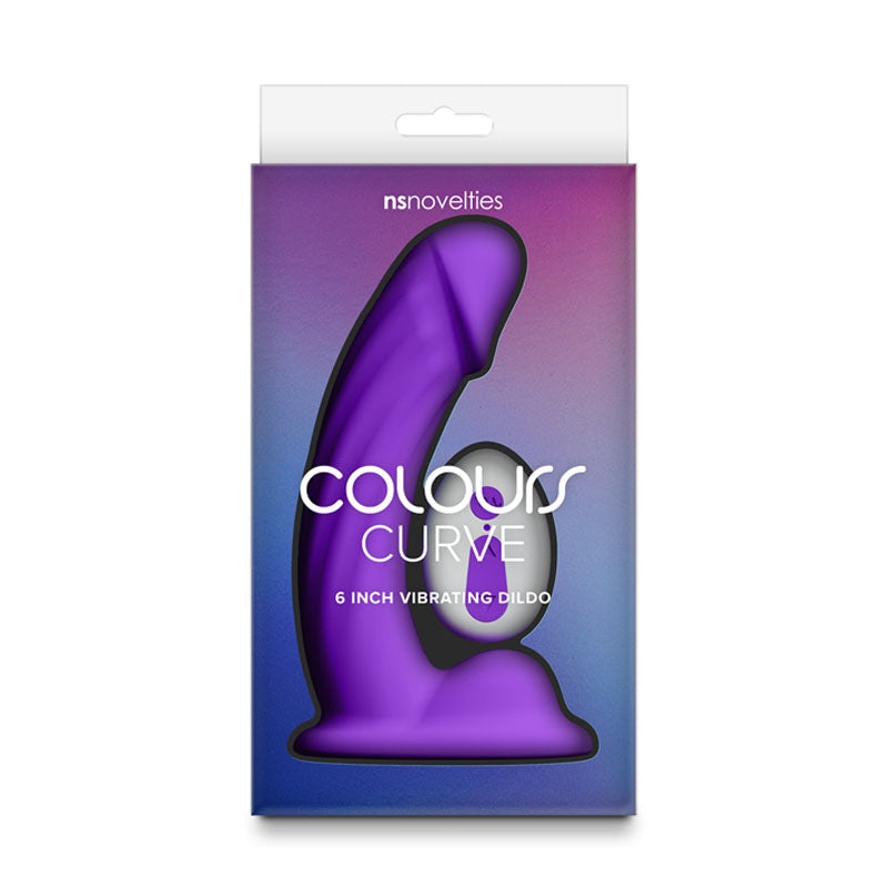 Colours Curve Vibrating 6'' Dildo Purple Purple 16.4 Cm Usb Rechargeable Vibrating Dildo With Wireless Remote