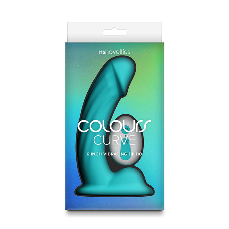 Colours Curve Vibrating 6'' Dildo Teal Teal 16.4 Cm Usb Rechargeable Vibrating Dildo With Wireless Remote