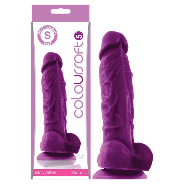 Colour Soft 5'' Soft Dildo Purple 12.7 Cm (5'') Dong