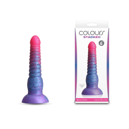 Colours Stacked 6'' Dildo Pink/Blue Pink/Blue 16 Cm Fantasy Dildo