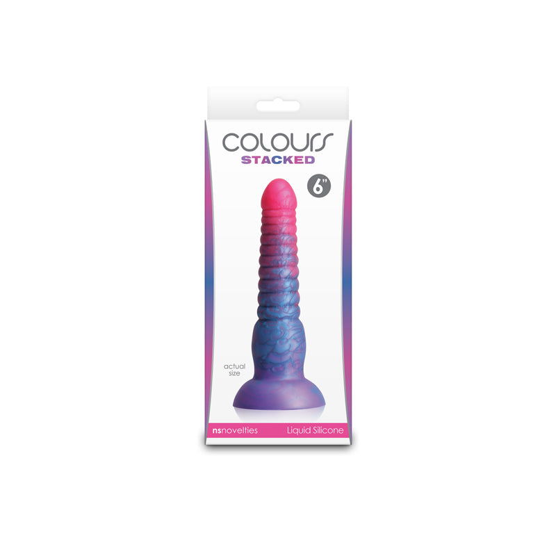 Colours Stacked 6'' Dildo Pink/Blue Pink/Blue 16 Cm Fantasy Dildo