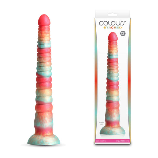 Colours Stacked 12'' Dildo Red/Gold Red/Gold 30.6 Cm Fantasy Dildo