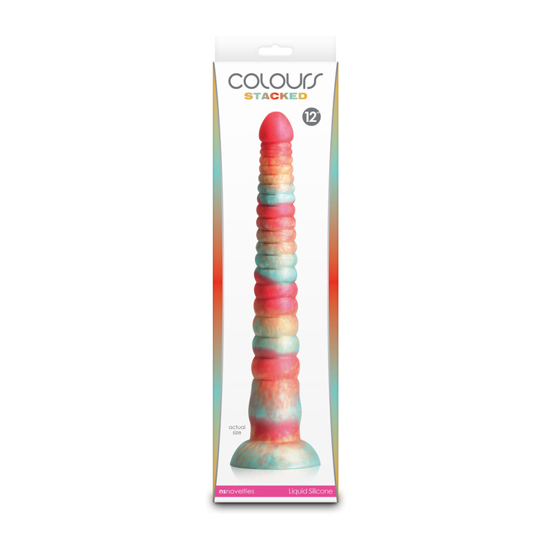 Colours Stacked 12'' Dildo Red/Gold Red/Gold 30.6 Cm Fantasy Dildo
