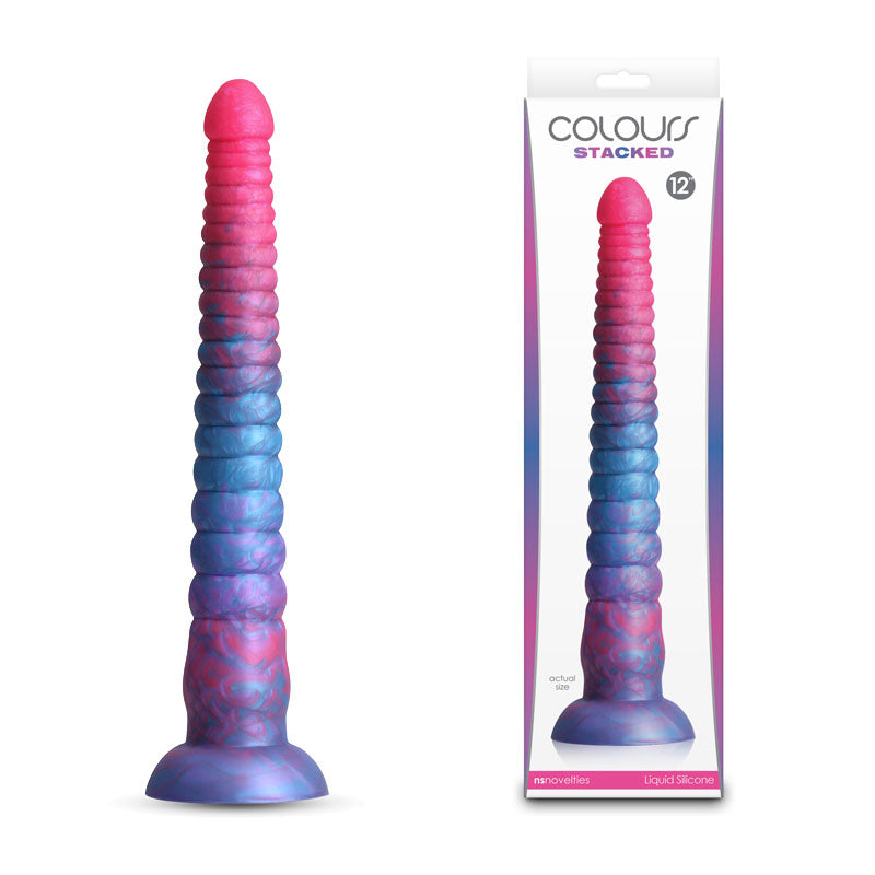 Colours Stacked 12'' Dildo Pink/Blue Pink/Blue 30.6 Cm Fantasy Dildo
