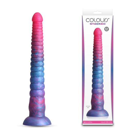 Colours Stacked 12'' Dildo Pink/Blue Pink/Blue 30.6 Cm Fantasy Dildo
