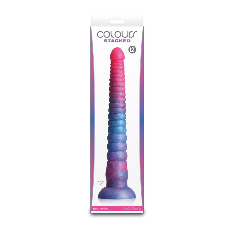 Colours Stacked 12'' Dildo Pink/Blue Pink/Blue 30.6 Cm Fantasy Dildo
