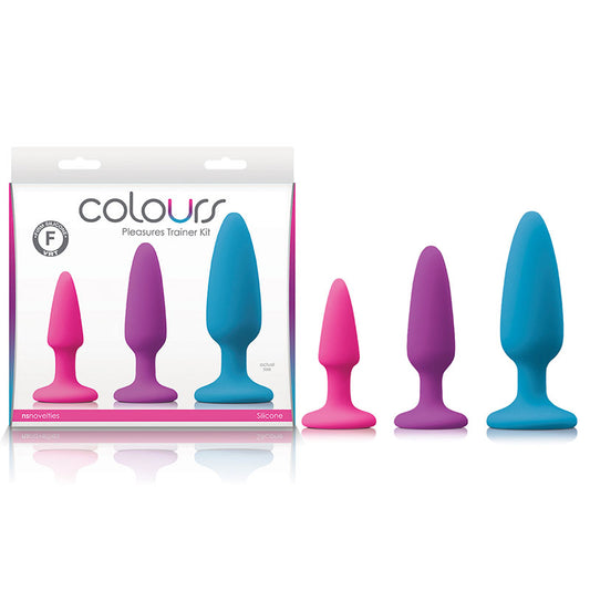 Colours Pleasures Trainer Kit Coloured Butt Plugs Set Of 3 Sizes